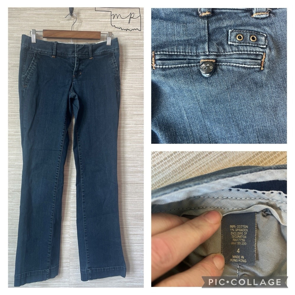 Converse One Star Womens Dark Wash Low Rise Bootcut Denim‎ Jeans Size 4